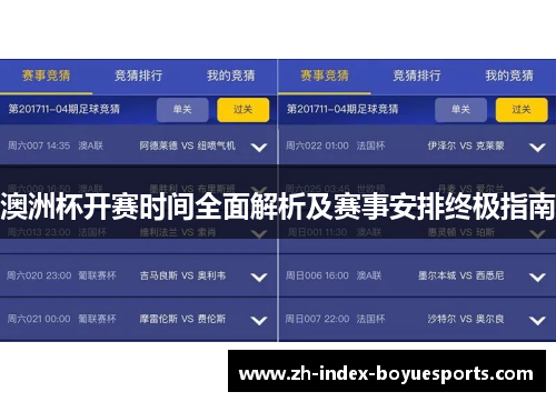 澳洲杯开赛时间全面解析及赛事安排终极指南 澳洲杯开赛时间全面解析及赛事安排终极指南