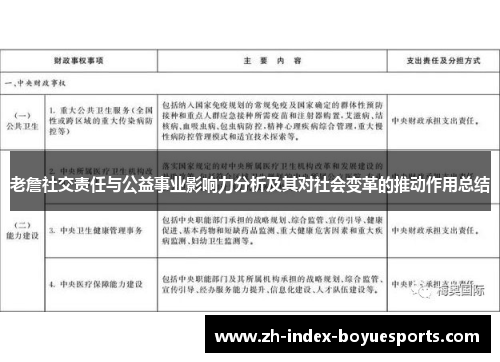 老詹社交责任与公益事业影响力分析及其对社会变革的推动作用总结